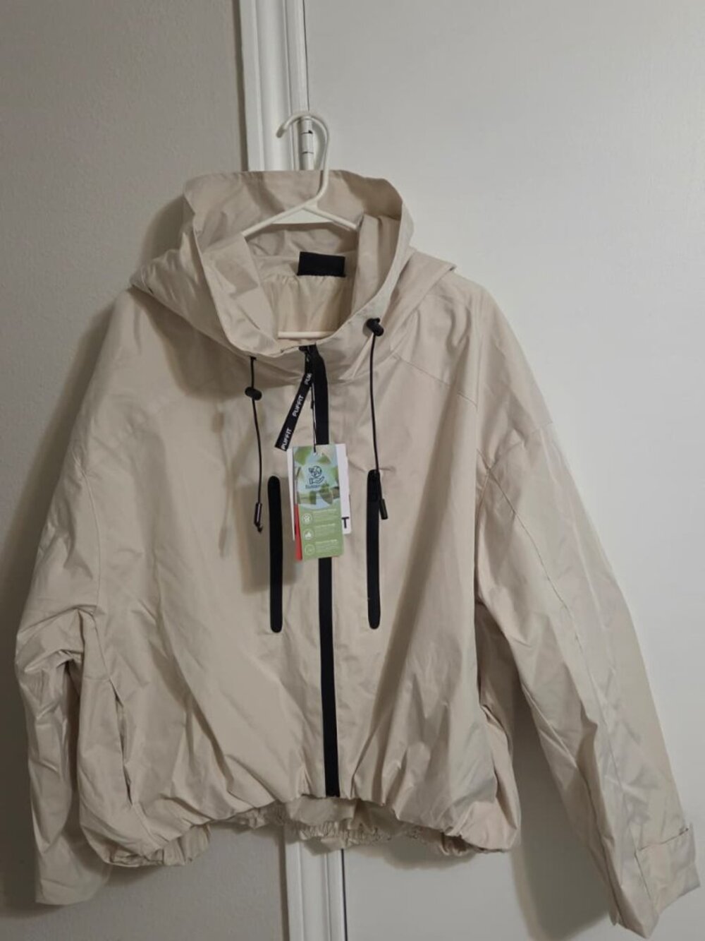 PUFFIT STEM T.X.I. Women's Pearl Hooded Zip Windbreaker Jacket w/ Pockets Size M